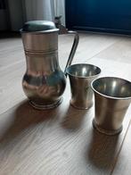 Tin bekers en kannetje, Antiek en Kunst, Antiek | Tin, Ophalen of Verzenden