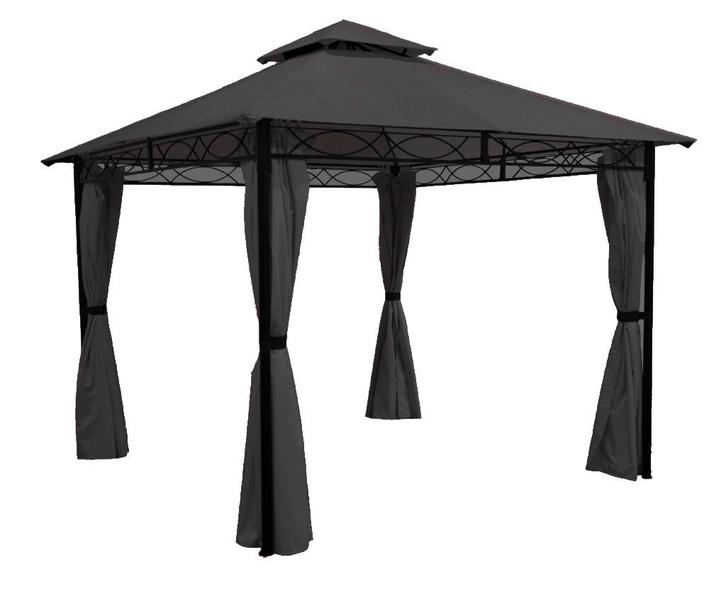 Tuinpaviljoen facil 3x3 meter Antraciet, Grey Dawn of Taupe, Tuin en Terras, Partytenten, Nieuw, Paviljoen, 2 meter of meer, Minder dan 5 meter