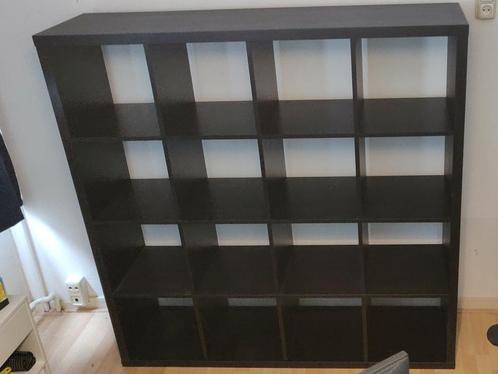 Ikea 4x4 Kallax kast - zwart, Huis en Inrichting, Kasten | Roldeurkasten en Archiefkasten, Zo goed als nieuw, 100 tot 150 cm, 25 tot 50 cm