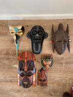Collectie houten maskers, Antiek en Kunst, Ophalen of Verzenden