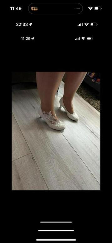 trouw schoenen met hak en kant beschikbaar voor biedingen