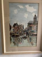 Schilderij Stadsgezicht Amsterdam, Antiek en Kunst, Kunst | Schilderijen | Klassiek, Ophalen