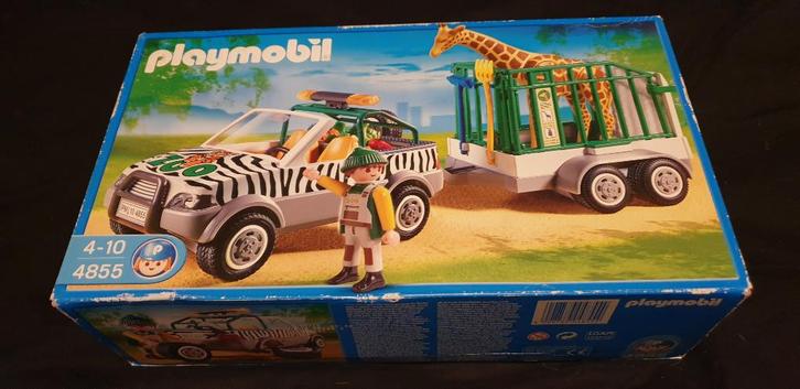 Playmobil 4855 Zoo Auto, Aanhanger en Giraffe, nieuw in doos, Kinderen en Baby's, Speelgoed | Playmobil, Nieuw, Complete set, Ophalen of Verzenden