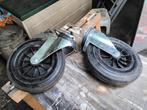 2 grote zwenkwielen doorsnee 25cm hoogte 28cm, Ophalen of Verzenden, Gebruikt