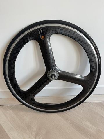 Carbon trispoke achterwiel voor freewheel/fixed gear beschikbaar voor biedingen