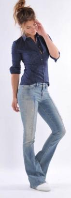 Denham Farrah ripped super flare stretch jeans mt XS ZGAN, Kleding | Dames, Denham, Blauw, ., Ophalen of Verzenden