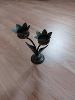 Metalen Kandelaar Bloem Design, Ophalen, Gebruikt, Bruin, Metaal