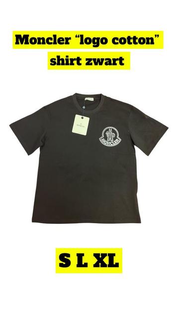 Moncler “Cotton logo” t-shirt 2025 zwart en wit - nieuw beschikbaar voor biedingen