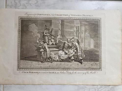 A sick person presented to Ixora, an Indian Deity, 1796.Mooi, Antiek en Kunst, Kunst | Etsen en Gravures, Ophalen of Verzenden