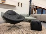 Nieuw Label Vandenberg Hidde Soft Fauteuil Zwart leer Gin, Huis en Inrichting, Fauteuils, Ophalen of Verzenden, Nieuw, Leer