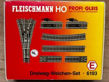 Fleischmann 6193 Profi Rails " Driewegwissel-set-E ".