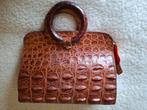 Vintage Krokodillenleren Handtas, Ophalen of Verzenden, Gebruikt, Bruin, Handtas