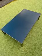 Zwarte Trespa-salontafel met RVS-onderstel, Ophalen, Overige materialen, Gebruikt, 100 tot 150 cm