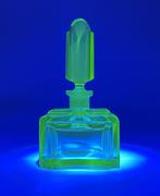 Art Deco uraniumglas parfumfles, ca. 1920-1940