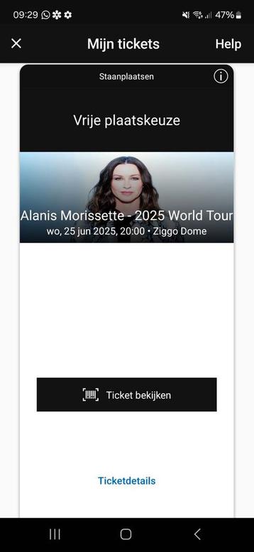 Ticket Alanis Morissette 25 juni 2025 Ziggo Dome beschikbaar voor biedingen