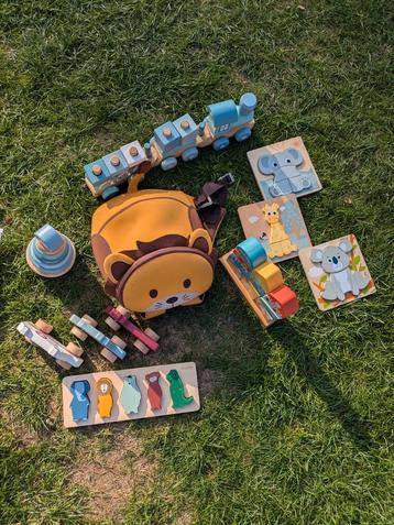 Houten Speelgoed Set - Trein, Puzzels, Rugzak beschikbaar voor biedingen