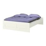ikea brimnes bed. 160 x 200 incl lattenbodems en matras, Gebruikt, Wit, Tweepersoons, Ophalen of Verzenden
