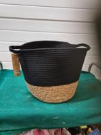 mand katoen en riet zwart jens, Huis en Inrichting, Woonaccessoires | Schalen en Manden, Ophalen of Verzenden, 'T Olde Gre-j, Info@toldegrej.nl