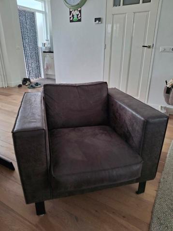 Mooie fauteuil in bruin leer