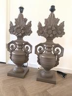 2 prachtige unieke tafel lampen Taupe kleur , hout, Huis en Inrichting, Woonaccessoires | Zuilen en Pilaren, Ophalen of Verzenden