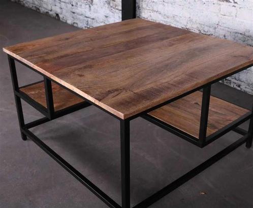 Mangohouten salontafel 80x80x47 cm (Nieuwstaat), Huis en Inrichting, Tafels | Salontafels, Nieuw, Minder dan 50 cm, 50 tot 100 cm