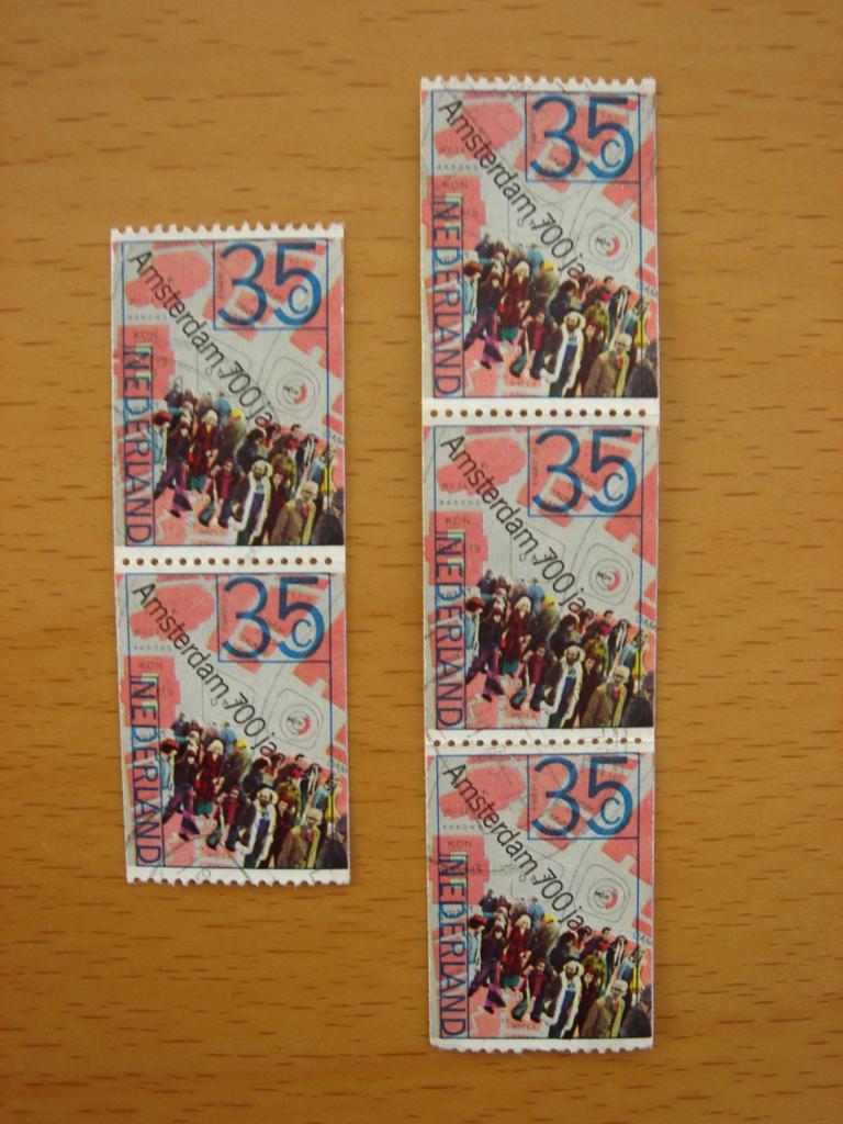 700 jaar Amsterdam 5x NVPH 1067A, Postzegels en Munten, Ophalen of Verzenden, Na 1940, Gestempeld