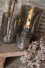 Complete set met 3 windlichten bubbelglas gold Complete set, Huis en Inrichting, Woonaccessoires | Overige, Nieuw, Ophalen of Verzenden