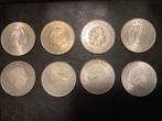 8 Zilveren tientjes 4 X 1970 + 4 X 1973, Postzegels en Munten, Koningin Juliana, Zilver, 10 gulden, Verzenden