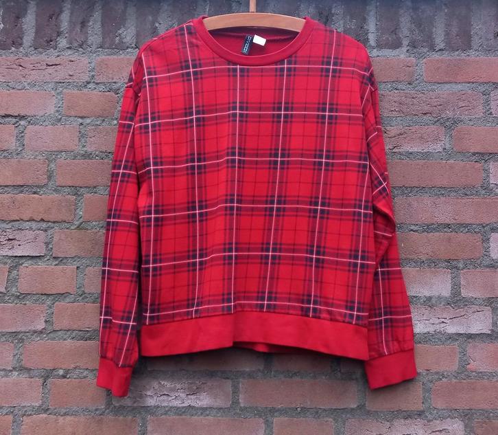 Rode geruite longsleeve top Maat M / 38, Kleding | Dames, Blouses en Tunieken, Zo goed als nieuw, Maat 38/40 (M), Rood, Ophalen of Verzenden