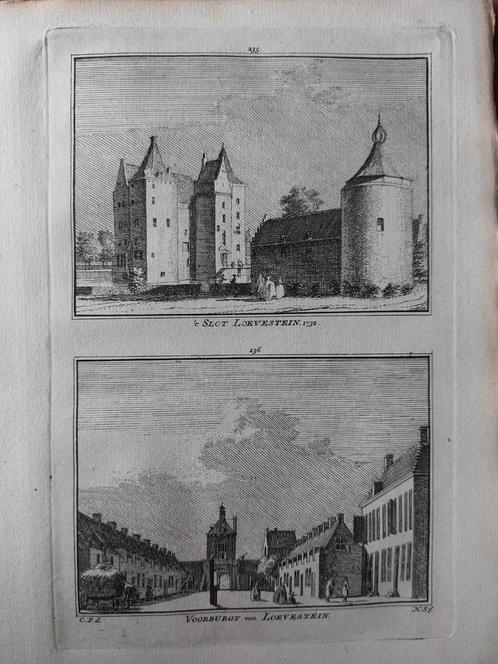 235-236 / slot en Voorburgt van Loevestein Gravure 18e eeuw, Antiek en Kunst, Kunst | Etsen en Gravures, Ophalen of Verzenden