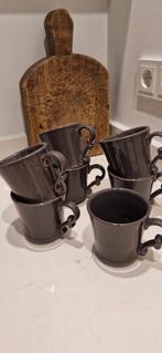 Braxton mokken 7st.gaaf donker grijs, Ophalen of Verzenden, Zo goed als nieuw, Overige stijlen, Kop(pen) en/of Schotel(s)