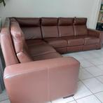 Hoekbank Leer, Huis en Inrichting, Ophalen, 250 tot 300 cm, Gebruikt, Hoekbank