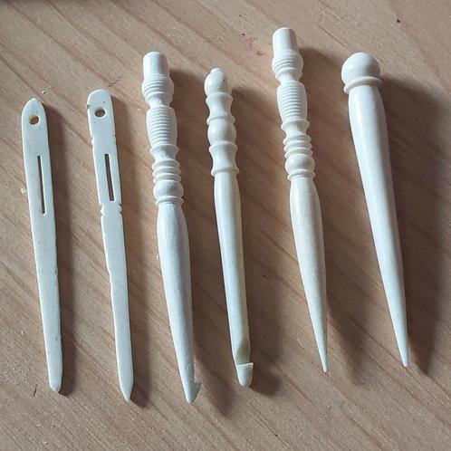Antiek Gesneden Benen Gereedschap - 6 Delig, Antiek en Kunst, Antiek | Gereedschap en Instrumenten, Ophalen of Verzenden