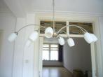 Plafondlamp hanglamp RVS met 8 lampjes, Ophalen, Gebruikt, Glas