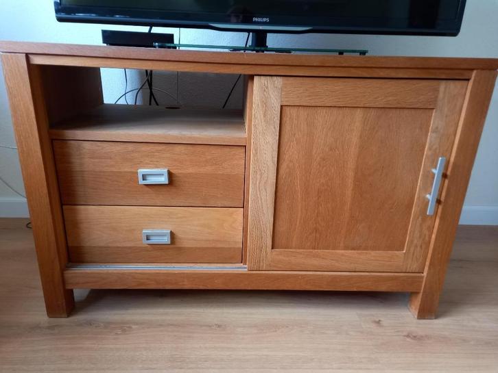 TV kastje blank eiken, Huis en Inrichting, Kasten | Televisiemeubels, Gebruikt, Minder dan 100 cm, 50 tot 100 cm, 25 tot 50 cm