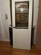 Witte binnendeur met glas, Doe-het-zelf en Verbouw, Deuren en Horren, Ophalen, Gebruikt, 80 tot 100 cm, Binnendeur