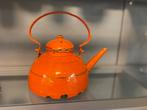 Vintage Oranje Emaille theepot, Ophalen of Verzenden