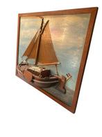 decoratief halfmodel tjalk,vollenhovense bol olieverf, Verzamelen, Scheepvaart, Ophalen of Verzenden, Gebruikt