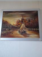 Mooi geschilderd schilderij 110x85, Antiek en Kunst, Ophalen of Verzenden