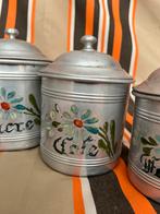 Vintage set nr.1 lichtgewicht aluminium voorraadpotten bloem, Ophalen of Verzenden