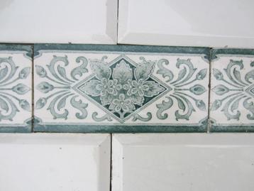 13 stuks Antieke wandtegels 7,5x15cm groene afbeelding 195cm beschikbaar voor biedingen