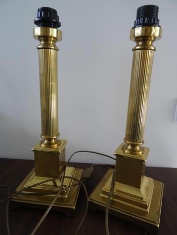 Herda tafellamp design lampenvoet 2x messing jaren '70  beschikbaar voor biedingen