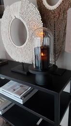 Stolp met zwart ijzeren plateau 40x20 cm (zonder windlicht), Ophalen of Verzenden, Zo goed als nieuw