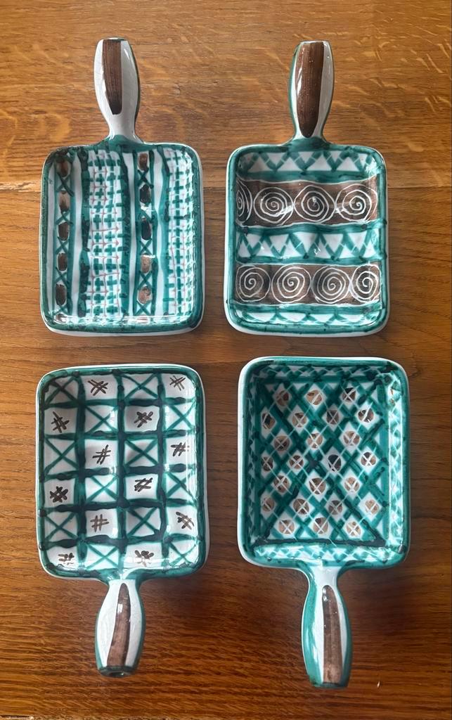 Robert Picault Slakkenborden - Set van 4, Huis en Inrichting, Woonaccessoires | Schalen en Manden, Zo goed als nieuw, Schaal, Rechthoekig