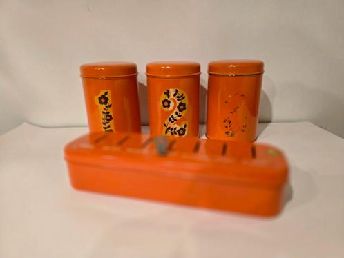 Vintage Brabantia huisraad blik oranje, Verzamelen, Retro, Huis en Inrichting, Ophalen of Verzenden