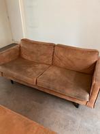 Suede 3 zits bank met hocker (be pure), Ophalen, Gebruikt, 75 tot 100 cm, 200 tot 250 cm