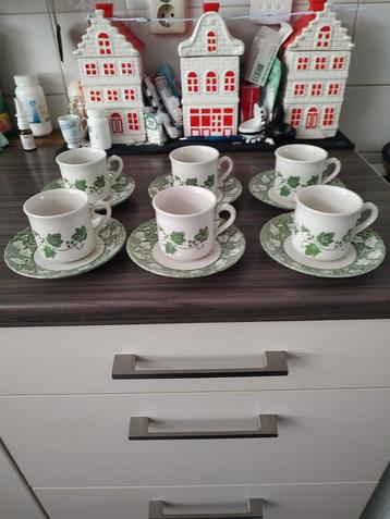 Churchill Green Leaf 6 koffie/theekopjes  beschikbaar voor biedingen