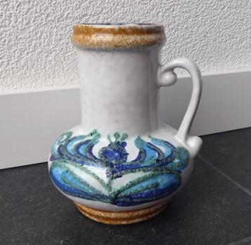 Strehla 9012 vintage vaas blauw distel fat lava West-Germany beschikbaar voor biedingen