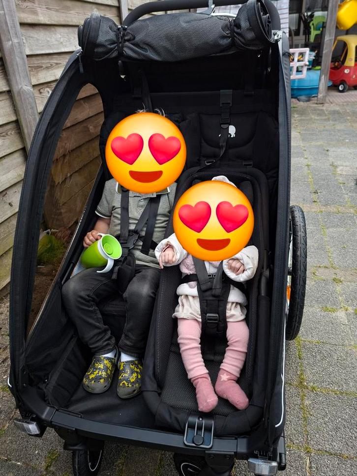 Deryan Fietskar + Newborn Zitje - Zo goed als nieuw!, Fietsen en Brommers, Fietsaccessoires | Aanhangers en Karren, Zo goed als nieuw