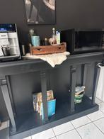 Zwarte hoge wandtafel/kast, Huis en Inrichting, Barren, Ophalen of Verzenden, Gebruikt